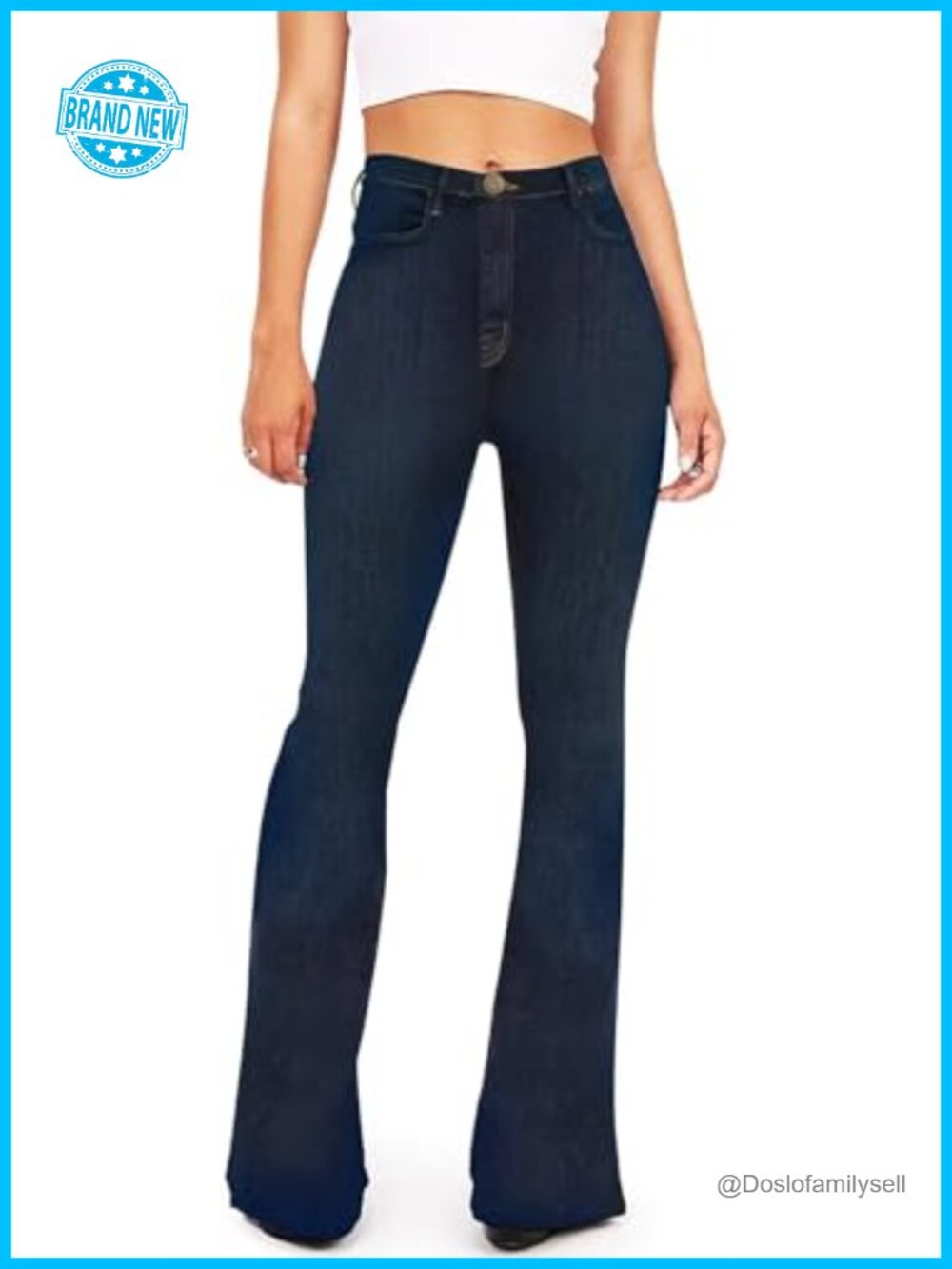 Women's Bell Bottom Jeans High Waist Bootcut Stretch Flare Denim Pants